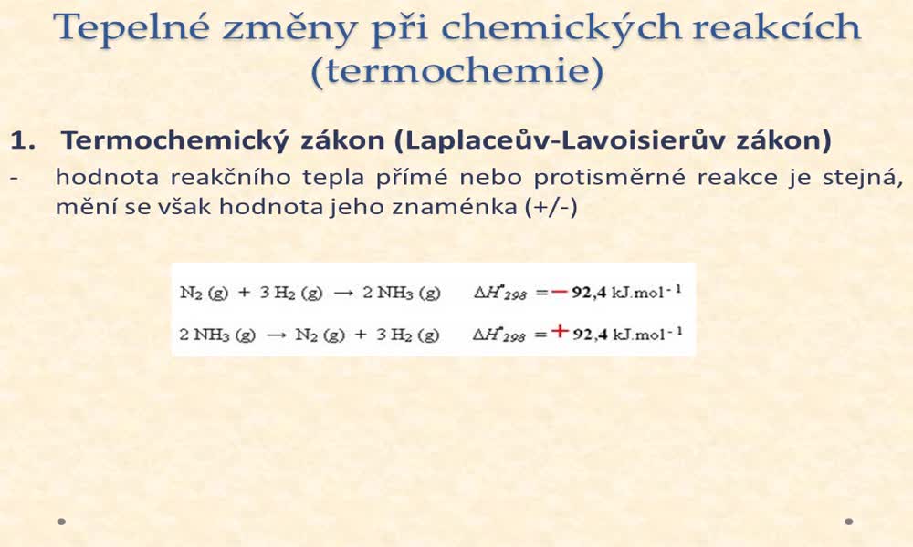 6. náhled výukového kurzu Tepelné změny při chemických reakcích (termochemie)