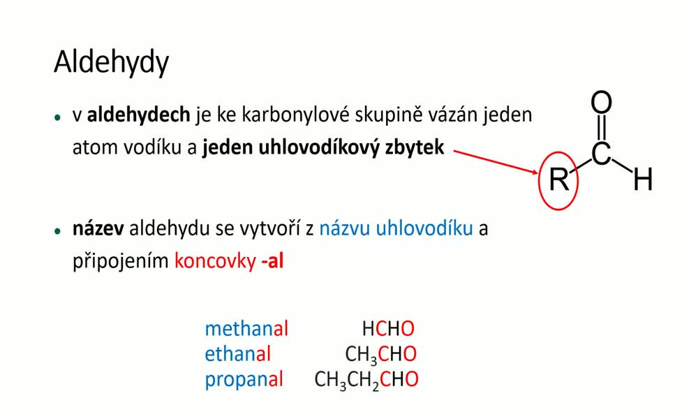 2. náhled výukového kurzu Karbonylové sloučeniny