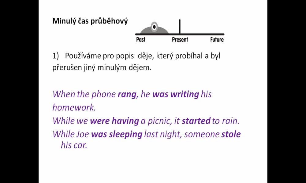 3. náhled výukového kurzu Narrative tenses (past simple and continuous, past perfect simple and continuous) 