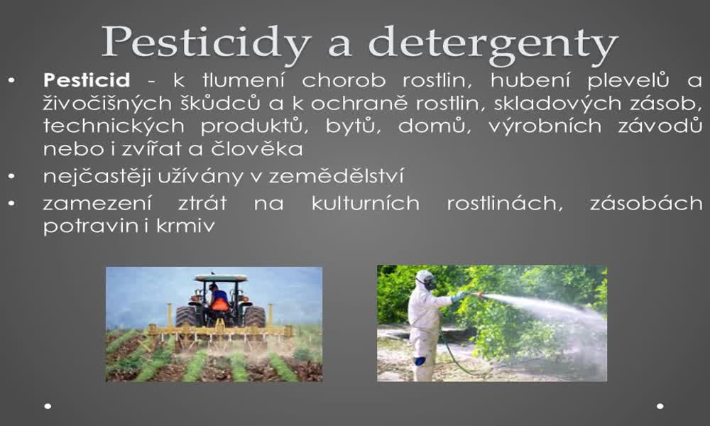 1. náhled výukového kurzu Pesticidy a detergenty 
