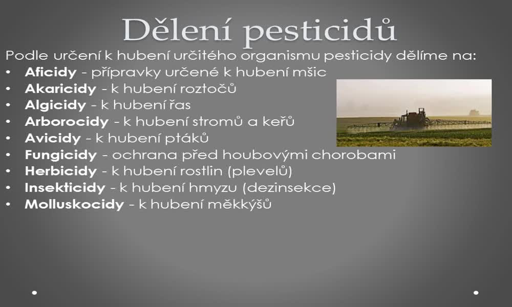 2. náhled výukového kurzu Pesticidy a detergenty 