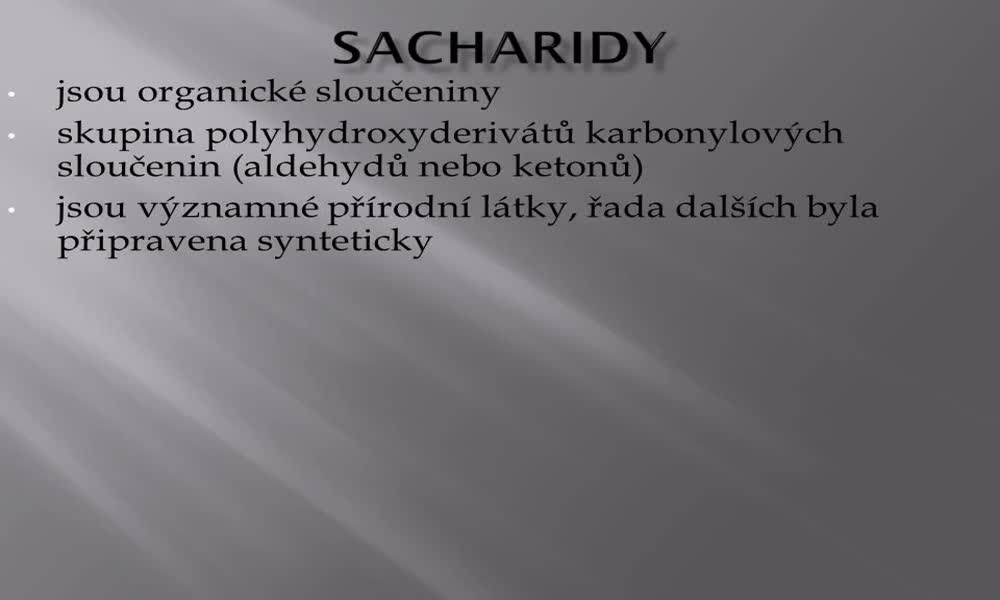 1. náhled výukového kurzu Sacharidy