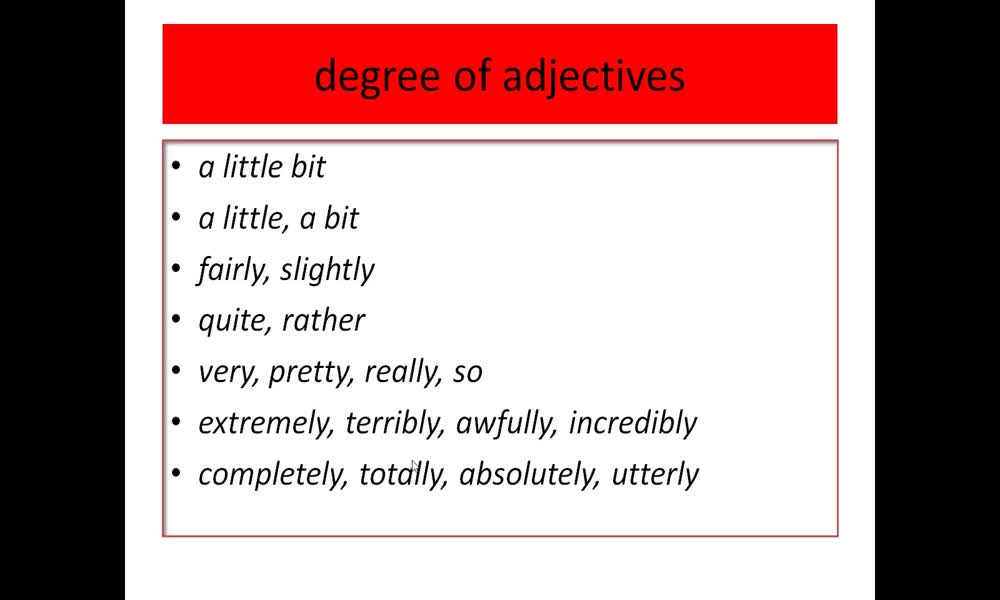 5. náhled výukového kurzu Strong adjectives
