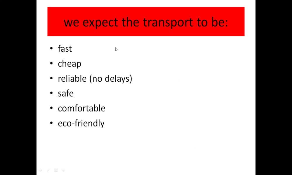 5. náhled výukového kurzu Transport