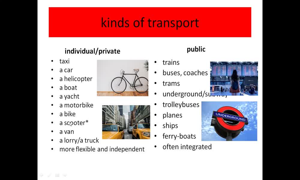 6. náhled výukového kurzu Transport