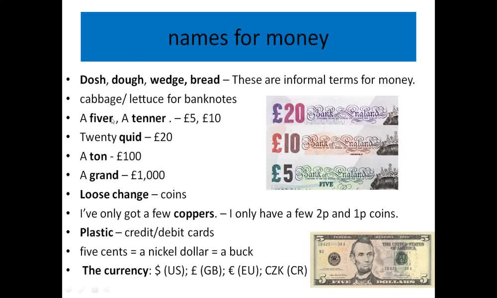 2. náhled výukového kurzu Money