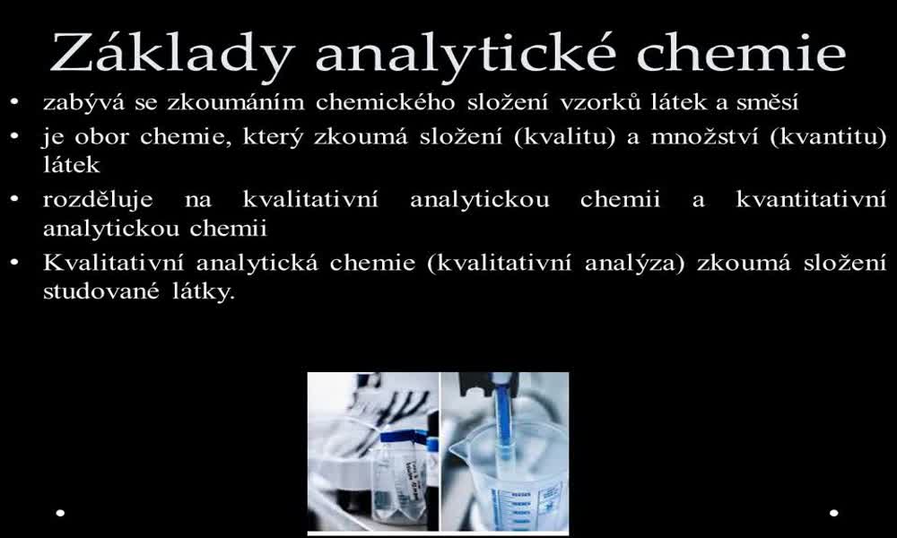 1. náhled výukového kurzu Základy analytické chemie 