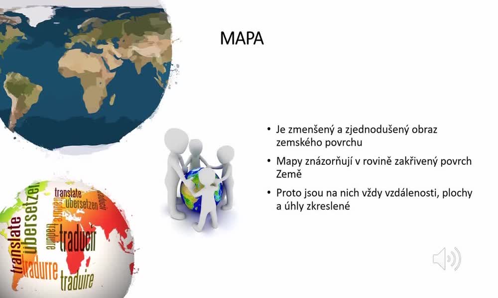 1. náhled výukového kurzu Mapa, plán, globus, kartografická zobrazení