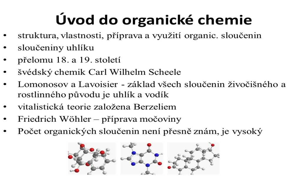 3. náhled výukového kurzu Úvod do organické chemie 