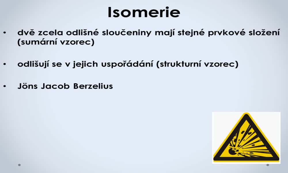 1. náhled výukového kurzu Isomerie
