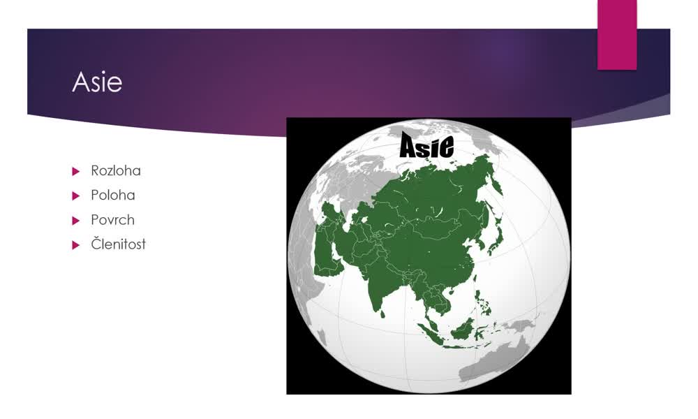 1. náhled výukového kurzu Asie - povrch  