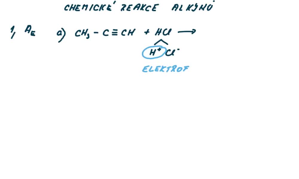 2. náhled výukového kurzu Reakce alkynů