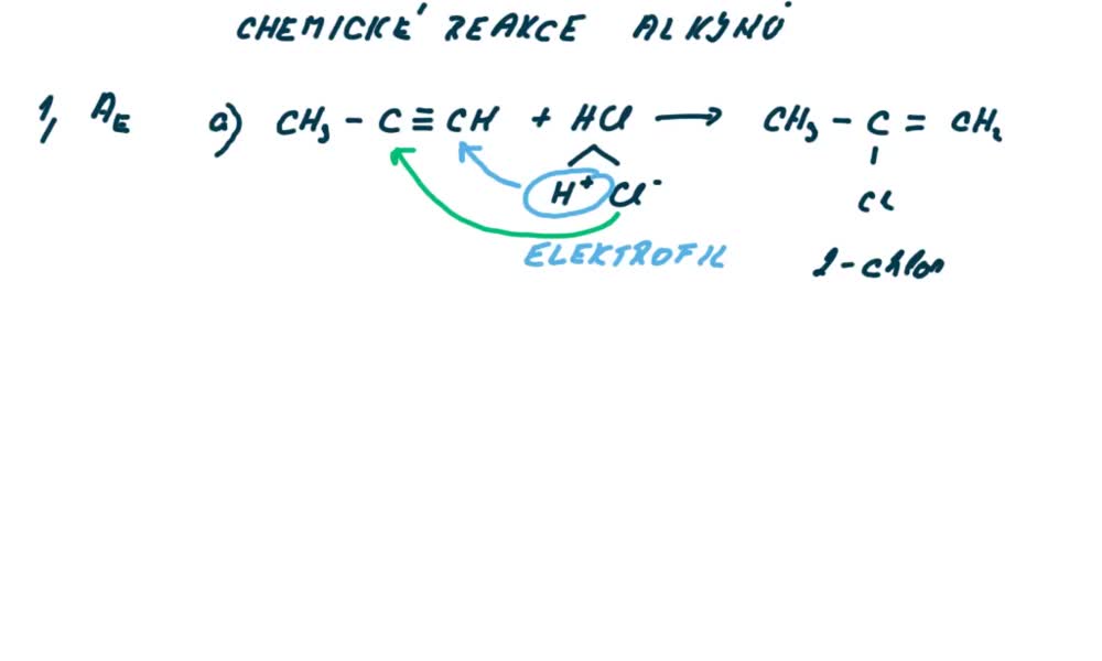 3. náhled výukového kurzu Reakce alkynů