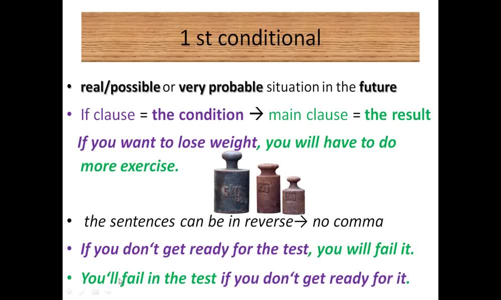 2. náhled výukového kurzu First conditional