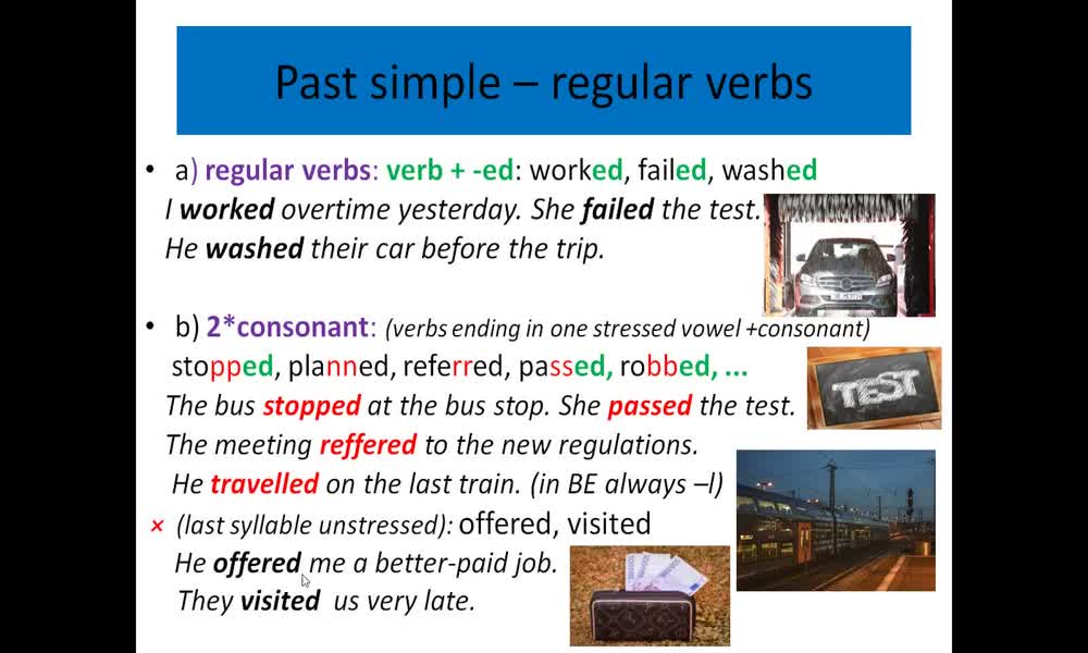2. náhled výukového kurzu Past simple and continuous