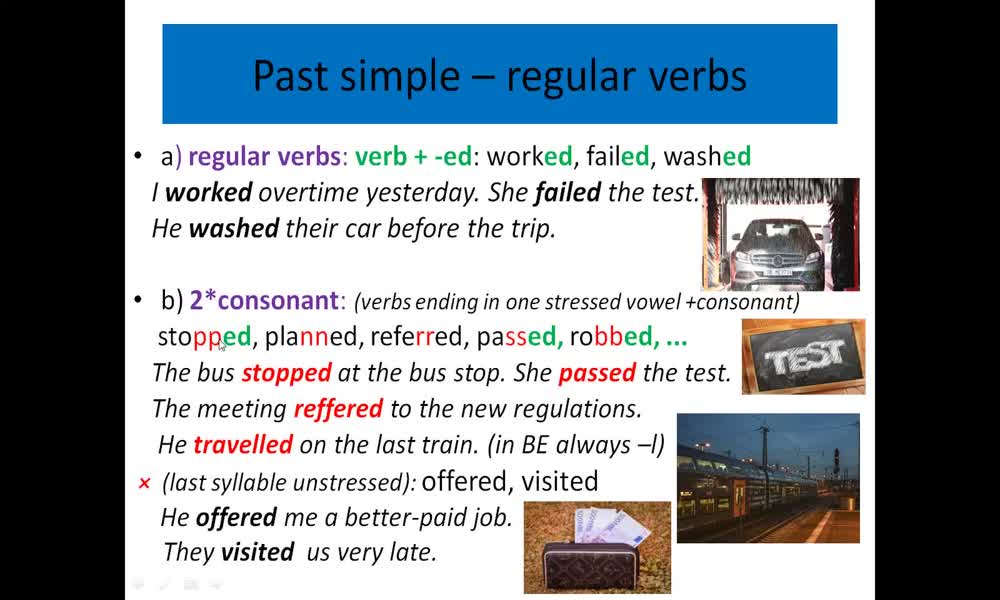 3. náhled výukového kurzu Past simple and continuous