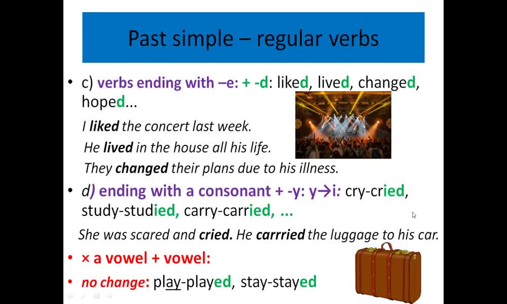 5. náhled výukového kurzu Past simple and continuous