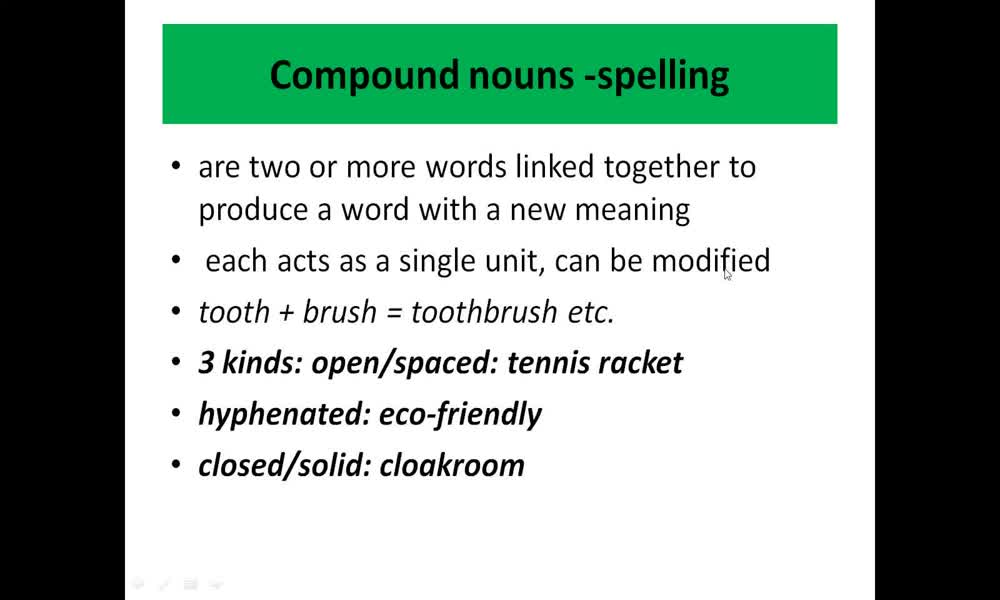 1. náhled výukového kurzu Compound nouns
