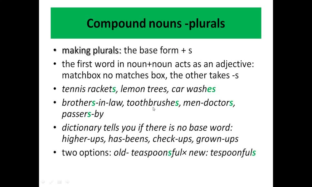 4. náhled výukového kurzu Compound nouns