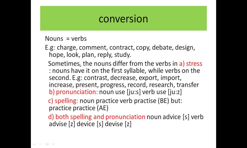 5. náhled výukového kurzu Making nouns from verbs