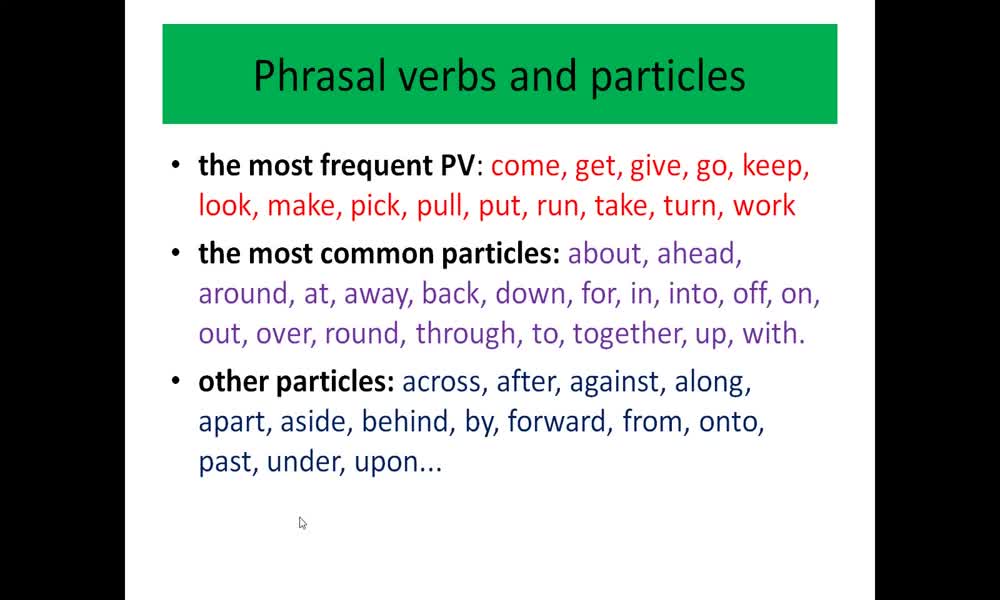 4. náhled výukového kurzu Phrasal verbs (vocabulary)