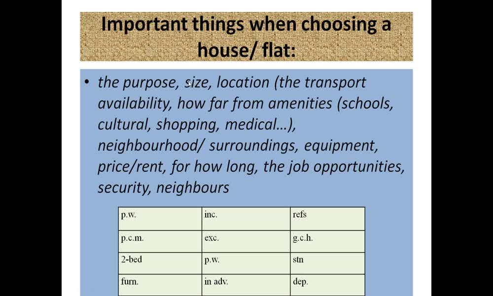 6. náhled výukového kurzu Houses, flats