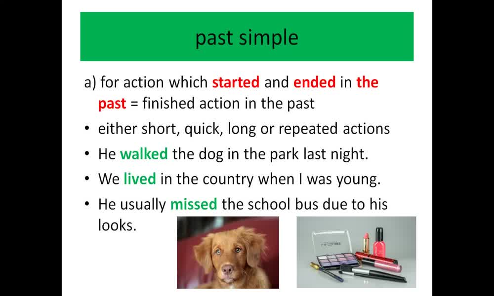 1. náhled výukového kurzu Past simple - affirmative, negative, questions - regular verbs