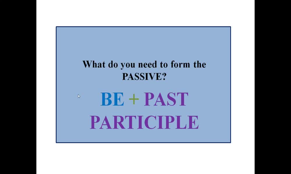 3. náhled výukového kurzu The passive - present and past