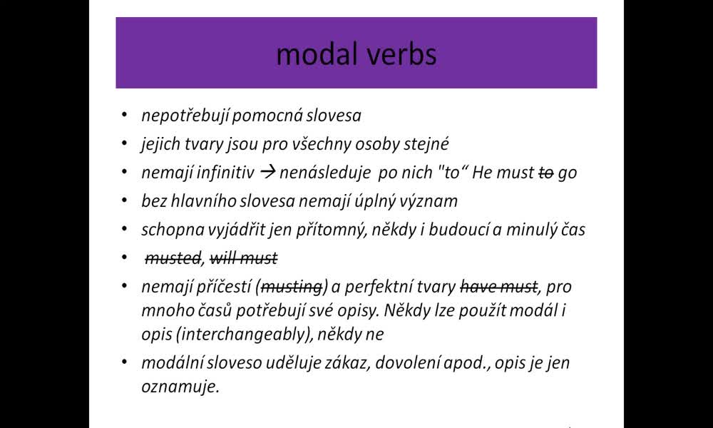 4. náhled výukového kurzu Modal verbs - should, must, have to, mustn't, don't have to