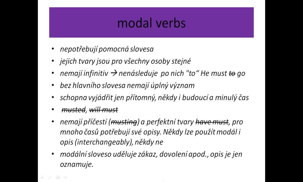 5. náhled výukového kurzu Modal verbs - should, must, have to, mustn't, don't have to