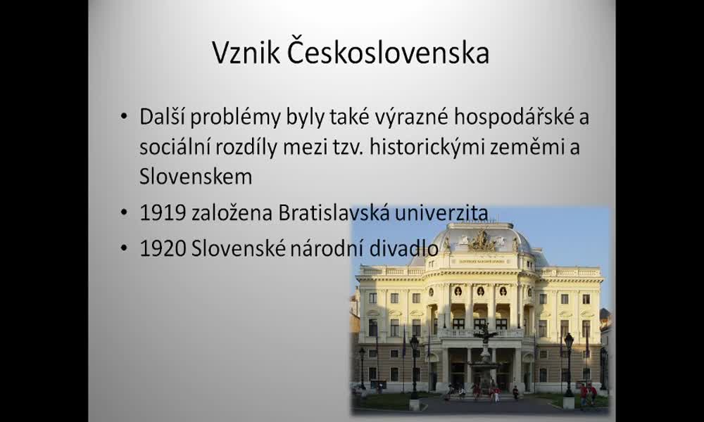 6. náhled výukového kurzu Vznik Československa, Československo v meziválečném období  
