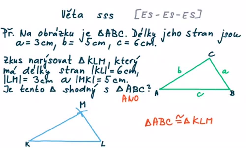 3. náhled výukového kurzu Věty o shodnosti trojúhelníků