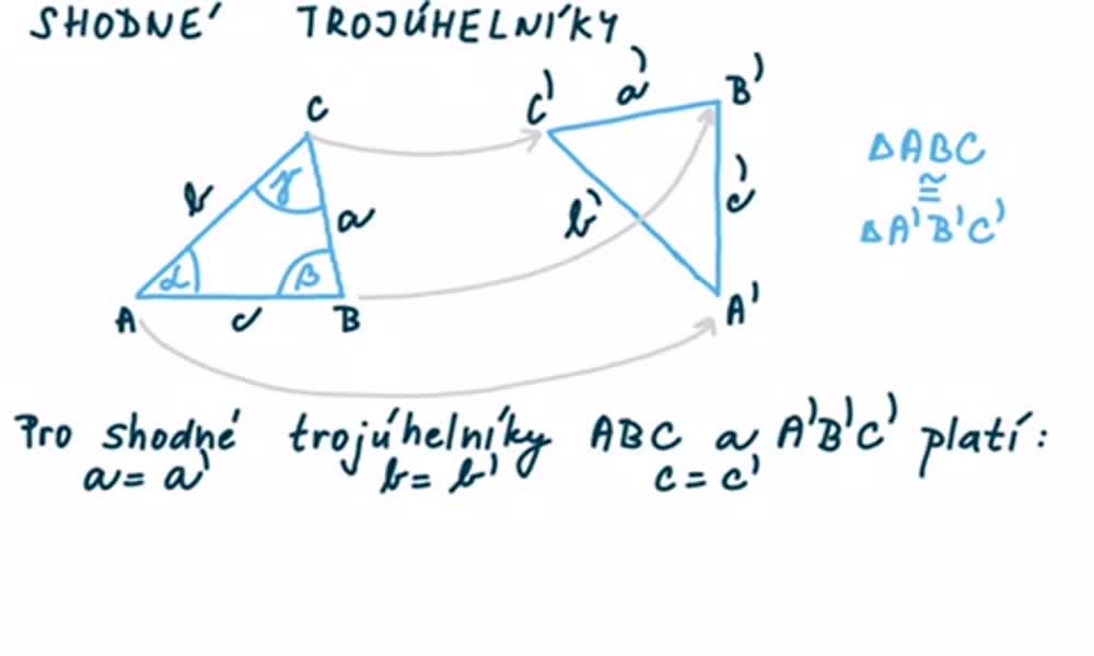 5. náhled výukového kurzu Shodnost trojúhelníků