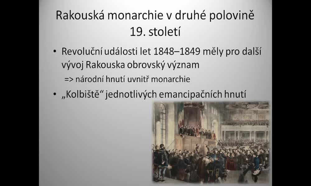 1. náhled výukového kurzu Vývoj v českých zemích od bachovského absolutismu po dualismus 