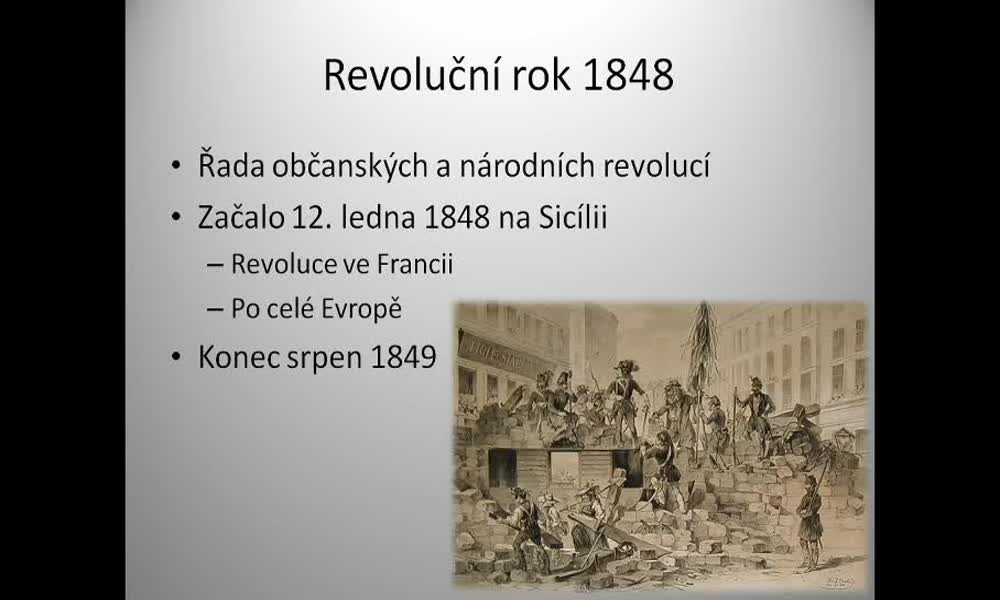 1. náhled výukového kurzu Revoluční hnutí 1. poloviny 19. stol., revoluce 1848 