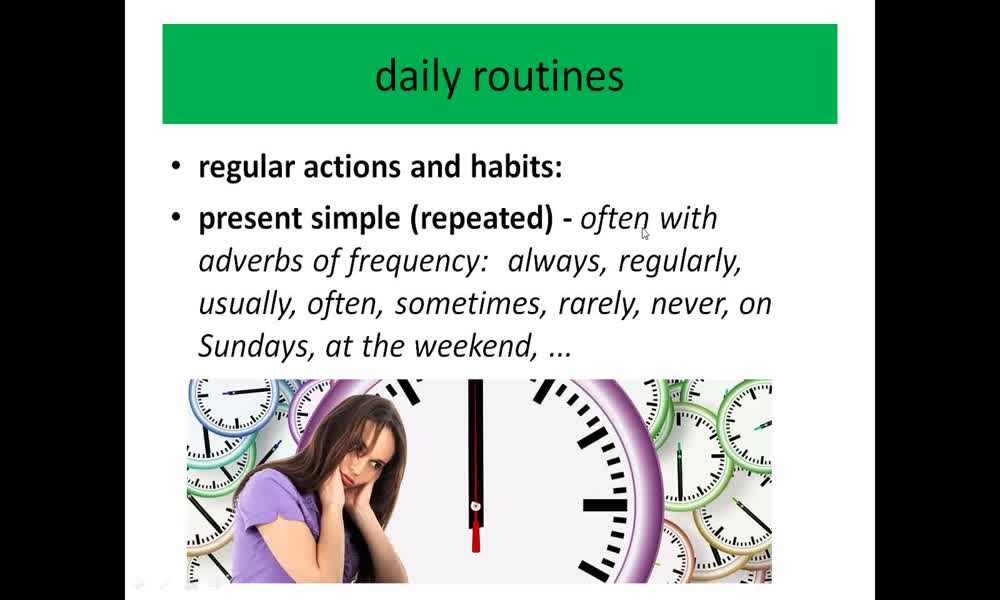 1. náhled výukového kurzu Daily routines