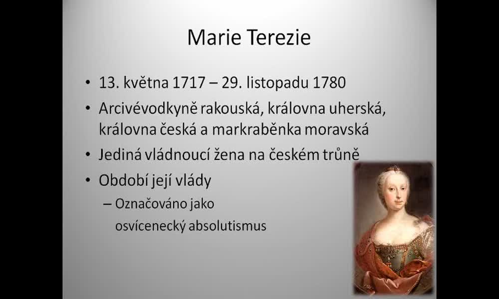 1. náhled výukového kurzu České země za Marie Terezie a Josefa II.