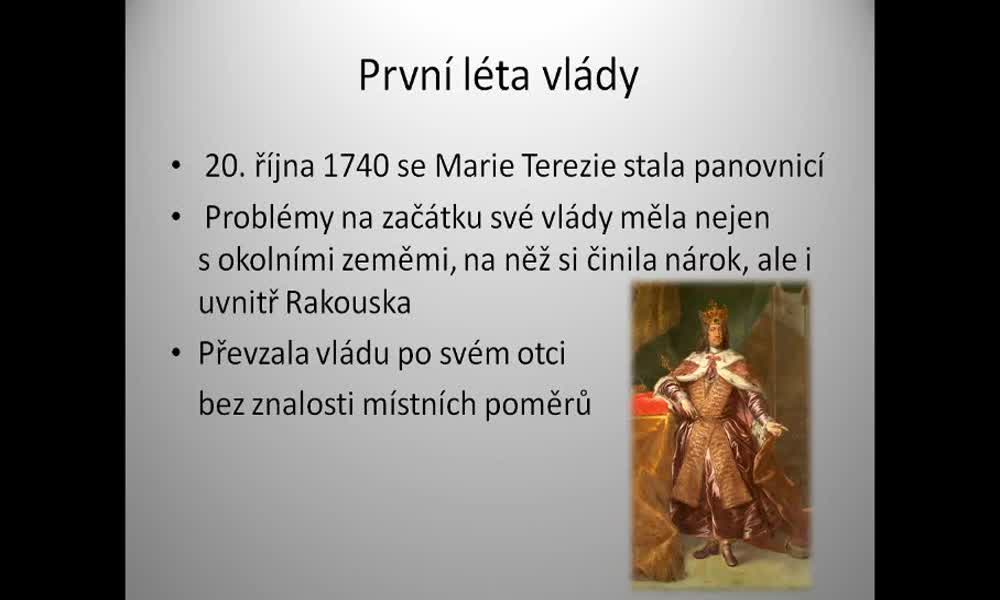 2. náhled výukového kurzu České země za Marie Terezie a Josefa II.
