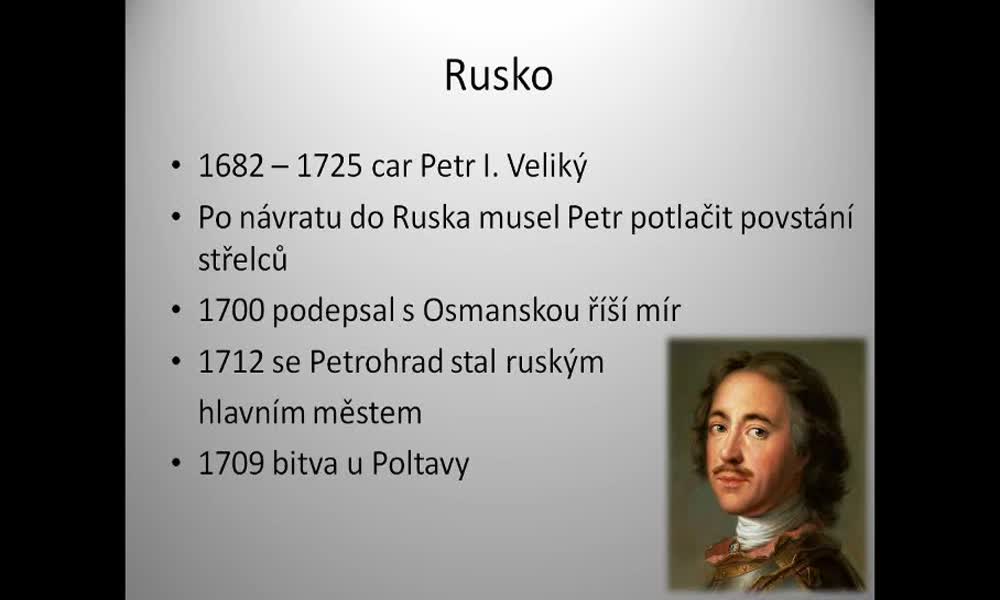 2. náhled výukového kurzu Evropské státy v 18. stol. - Rusko, Prusko, Polsko