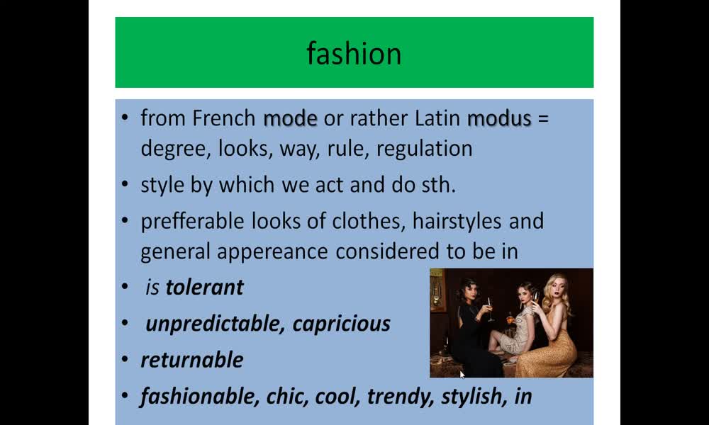 6. náhled výukového kurzu Clothes and fashion