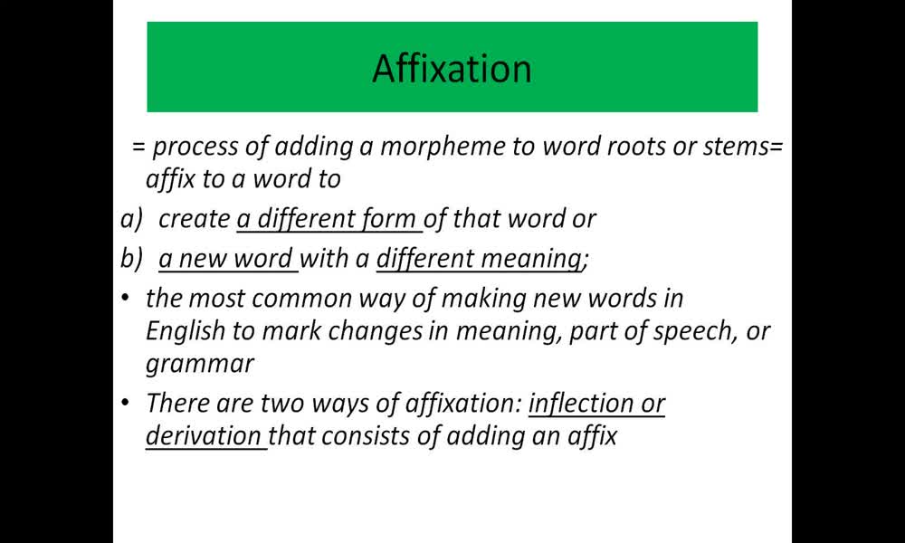 2. náhled výukového kurzu Word building: prefixes and suffixes