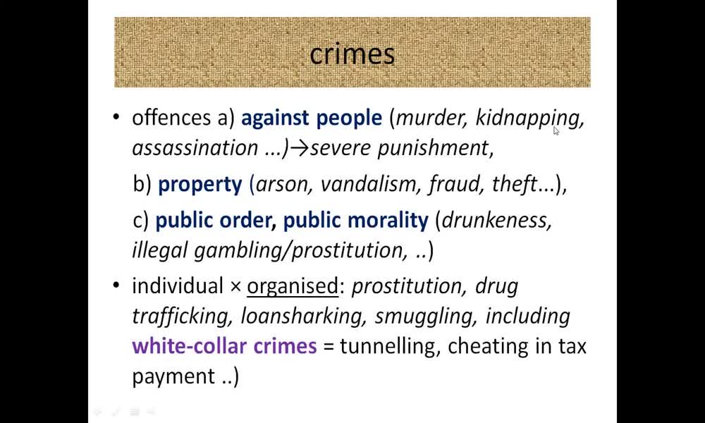 1. náhled výukového kurzu Crime and punishment