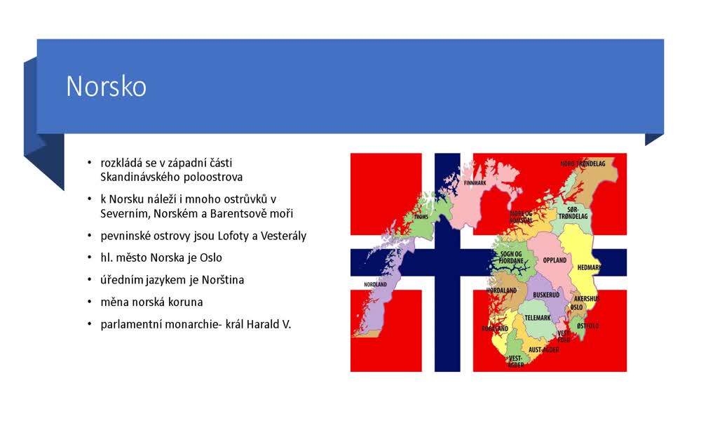 2. náhled výukového kurzu Skandinávský poloostrov