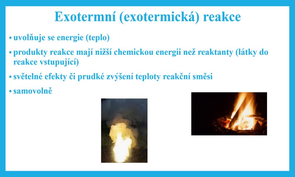 4. náhled výukového kurzu Exotermická a endotermická reakce