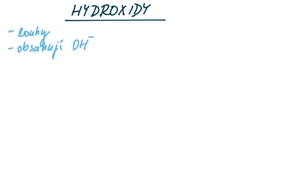 1. náhled výukového kurzu Hydroxidy