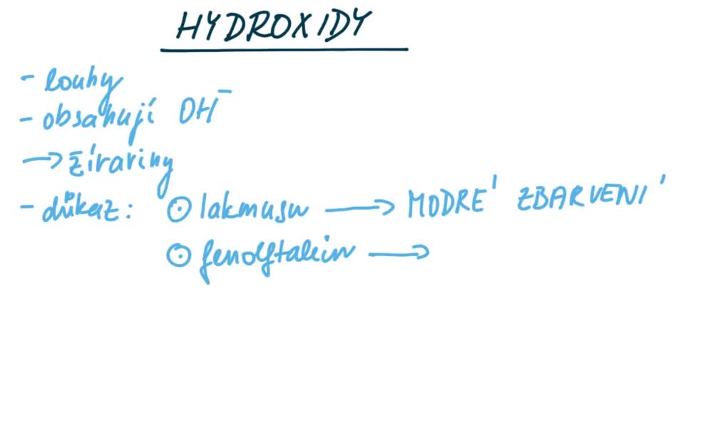 2. náhled výukového kurzu Hydroxidy