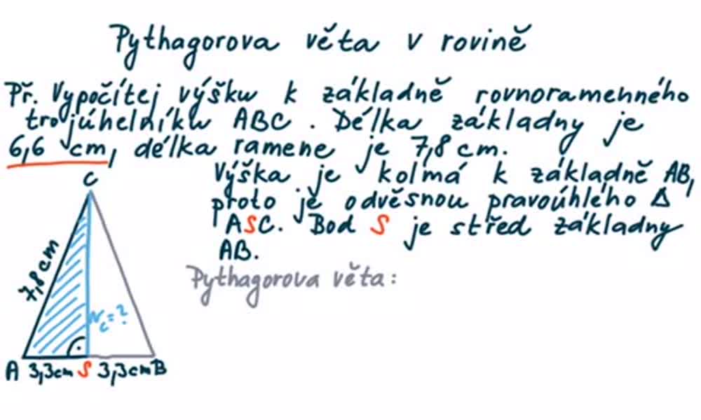 2. náhled výukového kurzu Pythagorova věta v rovině