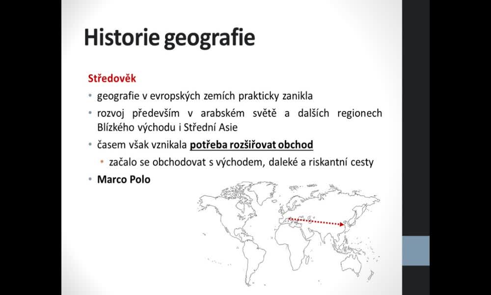 4. náhled výukového kurzu Historie geografie