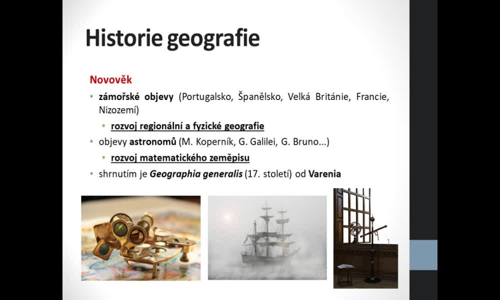 5. náhled výukového kurzu Historie geografie