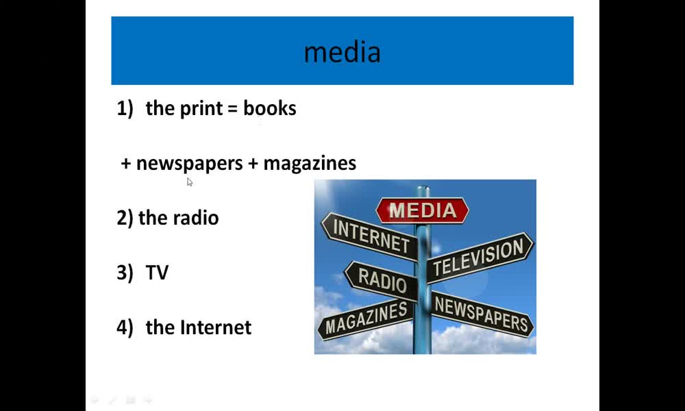 1. náhled výukového kurzu Media - internet, TV, etc.